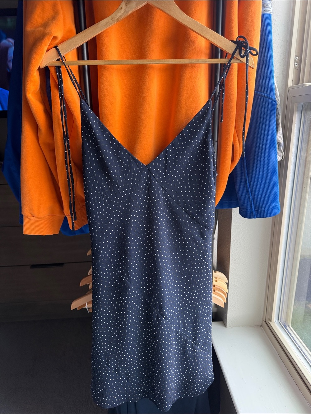 Aritzia Black Polka Dot Slip Dress